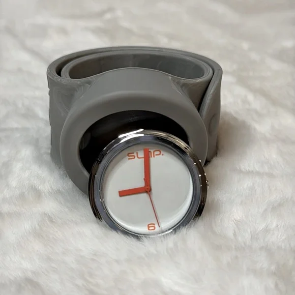 Slap Watch Slap On Gray w/ Orange Hands Watch